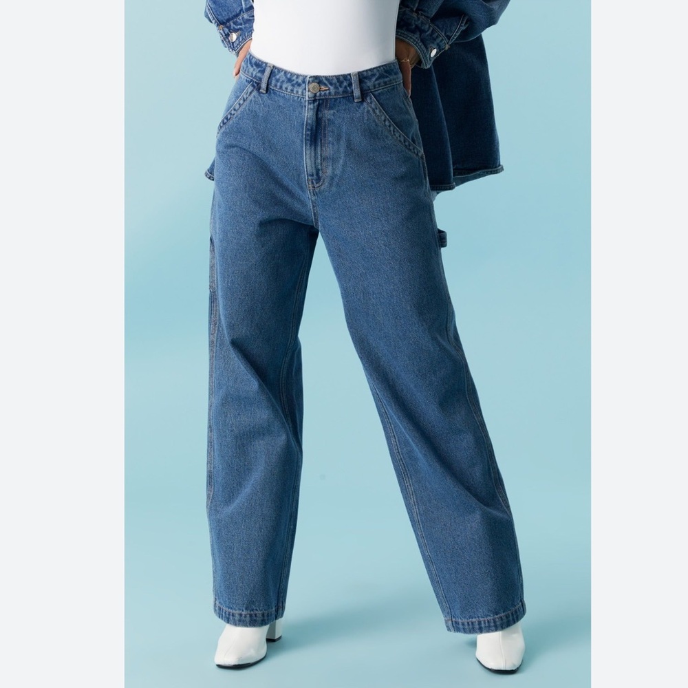 NWT Refuge High-Rise Carpenter Medium Wash Denim Pant. NEW